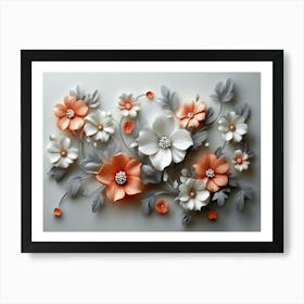 Flowers On A Wall 13 Art Print