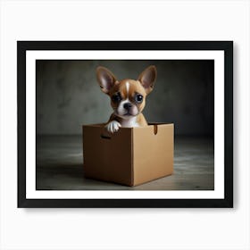 Dog In A Box 1 Art Print