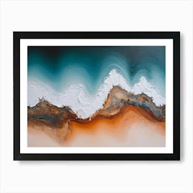 An Abstract Painting Shows The Water And Its Waves Art Print