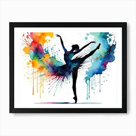 Oil Painting Ballet Bance silhouette ballerina #7 Art Print