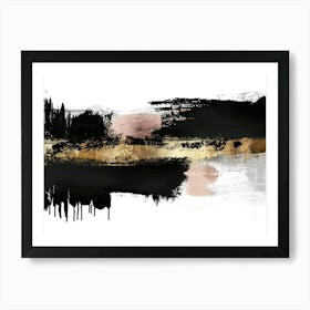 Abstract Black And Gold Painting 97 Art Print