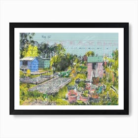 A Run By The Allotment Art Print