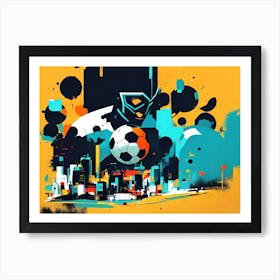 Soccer Player In The City Art Print