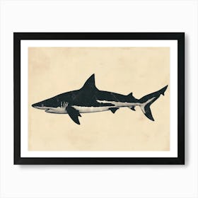Zebra Shark Silhouette 1 Art Print