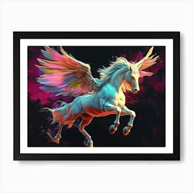 White Unicorn Art Print