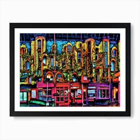 Vancouver On Map - City At Night Art Print