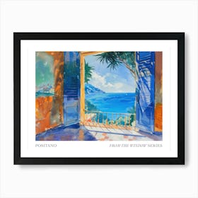 Positano From The Window Series Poster Painting 4 Art Print