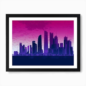 Doha Skyline Skyline  Art Print