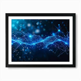 Abstract Digital Banner Featuring Interconnected Data Points Symbolizing An Ai Network Three Dimens (1) Art Print