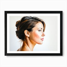 Side Profile Of Beautiful Woman Oil Painting 92 Art Print