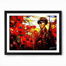 Soldier Remembrance Day - Poppy Soldier Art Print