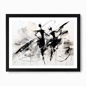 Dance Abstract Black And White 7 Art Print