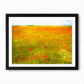 Poppy Field Landscape Art Print