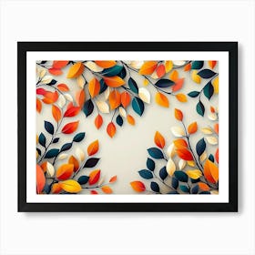 Autumn Leaves Background 3 Art Print