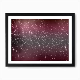 Rose White Shining Star Background Art Print