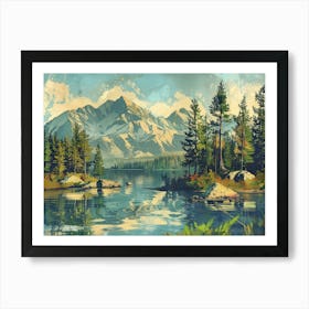 Vintage Landscape Illustration 6 Art Print