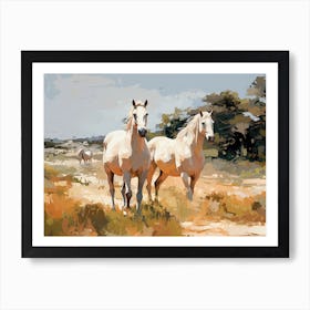 Horses Painting In Andalusia, Spain, Landscape 2 Art Print