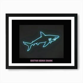 Neon Pink Isistius Genus Shark Poster 1 Art Print