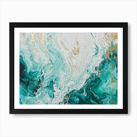 Abstract Illustration Featuring A Dirt Smeared White Canvas Vintage Patterns Marbled By A Mix Of Gr (7) Art Print