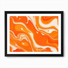 Orange Abstract Painting Art Print