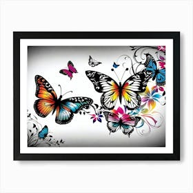 Colorful Butterflies 78 Art Print