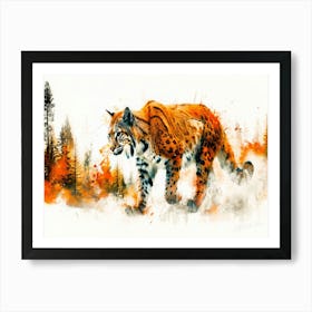 Wild Cat Running - Wildcat Hunter Art Print