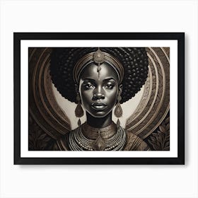 African Woman With Afro Art Print