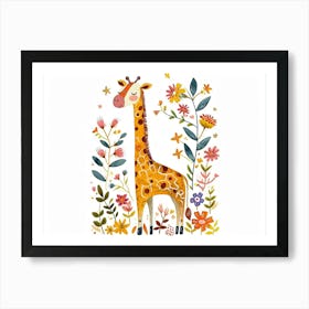 Little Floral Giraffe Art Print