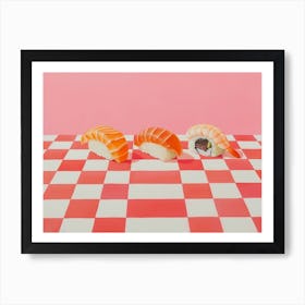 Sushi Pink Checkerboard 4 Art Print