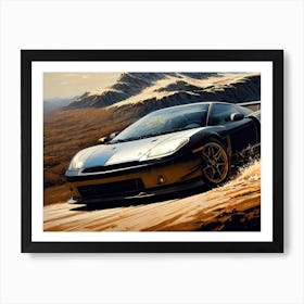 Sports Car In The Mountains 1 Art Print