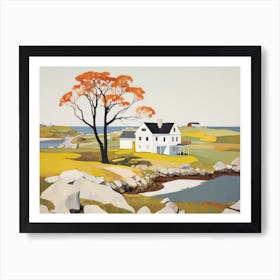 Landscape With The White Farmers House - expressionism 2 Art Print