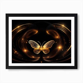 Golden Butterfly 74 Art Print