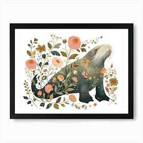 Little Floral Walrus 2 Art Print