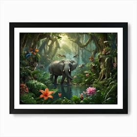 Elephant In The Jungle 1 Art Print