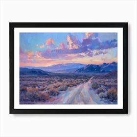 Western Sunset Landscapes Mojave Desert Nevada 3 Art Print