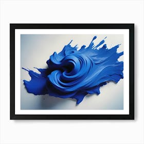 3d Illustration Of A Blue, Swirling, Liquid Form, Creating A Dynamic And Abstract Design Art Print