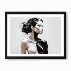 Black And White Woman Art Print