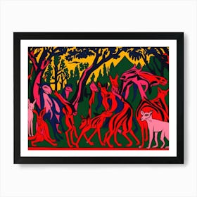 Paul Gauguin Art Prints Dogs In The Forest Art Print