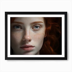 Woman With Fiery Red Hair Art Print