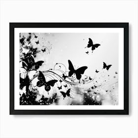 Black And White Butterfly 9 Art Print