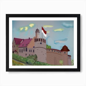 Landscape With Altenburg Castle In The Town Of Bamberg In Germany Art Print