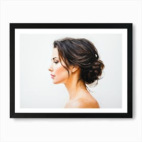 Side Profile Of Beautiful Woman Oil Painting 69 Art Print