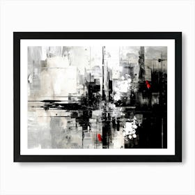 Urban Pulse Abstract Black And White 4 Art Print