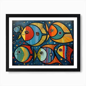 Hunzinator School Of Discus Fish Art Print