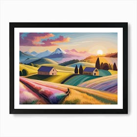A Farm Land, Highly Detailed 58160 Art Print