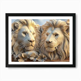 Couple Of Lions Art Print