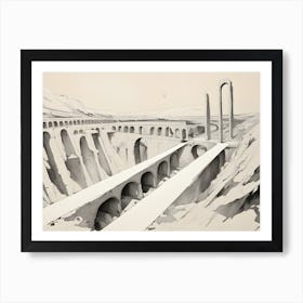 Surreal Bridge Landscaper Art Print