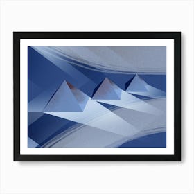 blue Pyramids Art Print