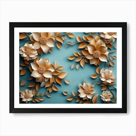 3d High Decoration Art Design with Floral Art Print