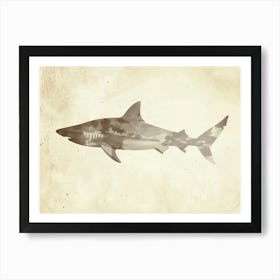 Greenland Shark Silhouette 3 Art Print